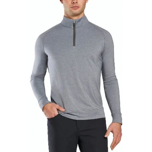 G/Fore Luxe Staple Golf Mid-Layer Heather Grey Medium Casual Athletic Comfort - Picture 1 of 14